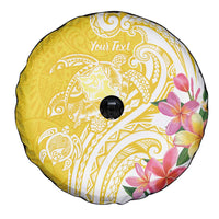 Aloha Oahu Island Personalized Spare Tire Cover Yellow Dreamy Turtle