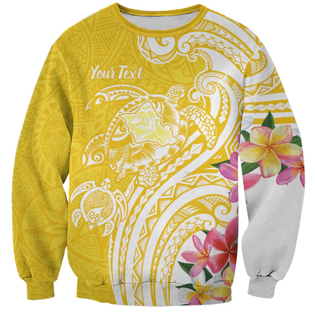 Aloha Oahu Island Personalized Sweatshirt Yellow Dreamy Turtle