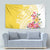 Aloha Oahu Island Personalized Tapestry Yellow Dreamy Turtle