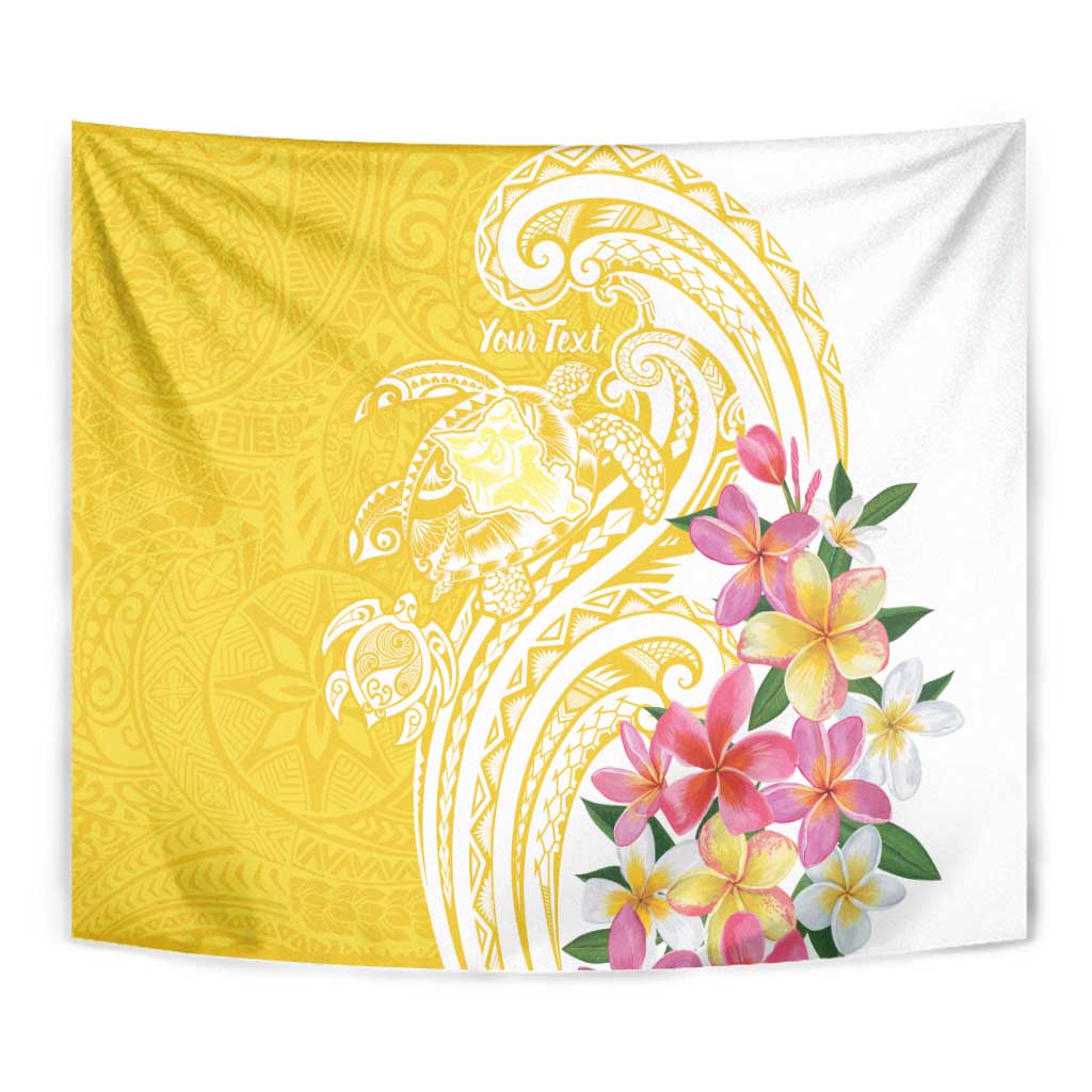 Aloha Oahu Island Personalized Tapestry Yellow Dreamy Turtle