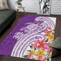 Aloha Kauai Island Personalized Area Rug Lilac Dreamy Turtle