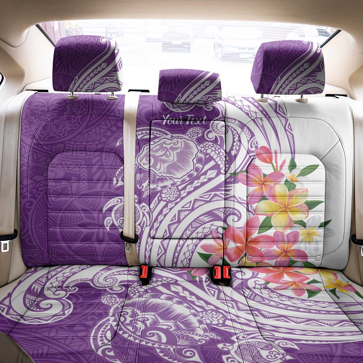 Aloha Kauai Island Personalized Back Car Seat Cover Lilac Dreamy Turtle