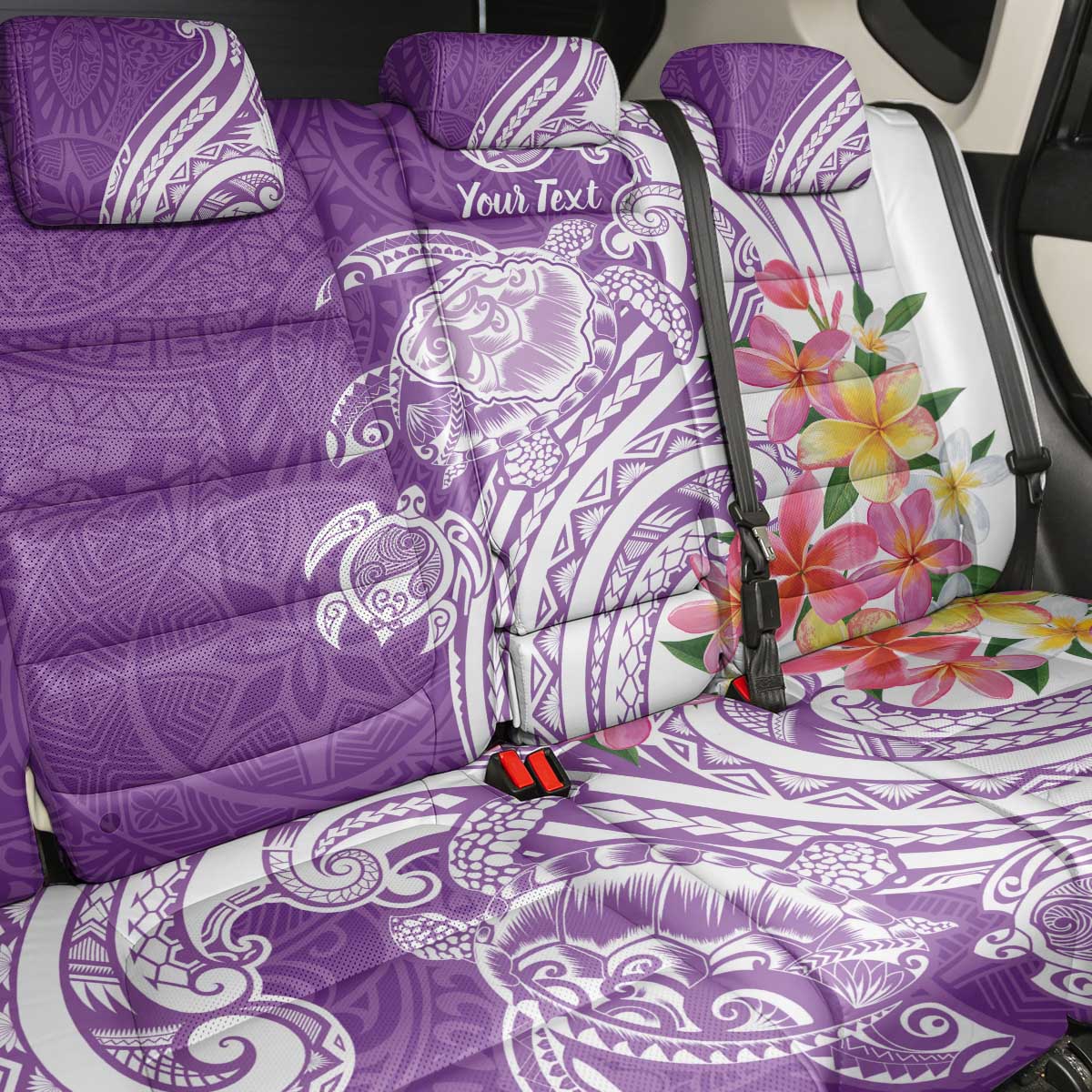 Aloha Kauai Island Personalized Back Car Seat Cover Lilac Dreamy Turtle