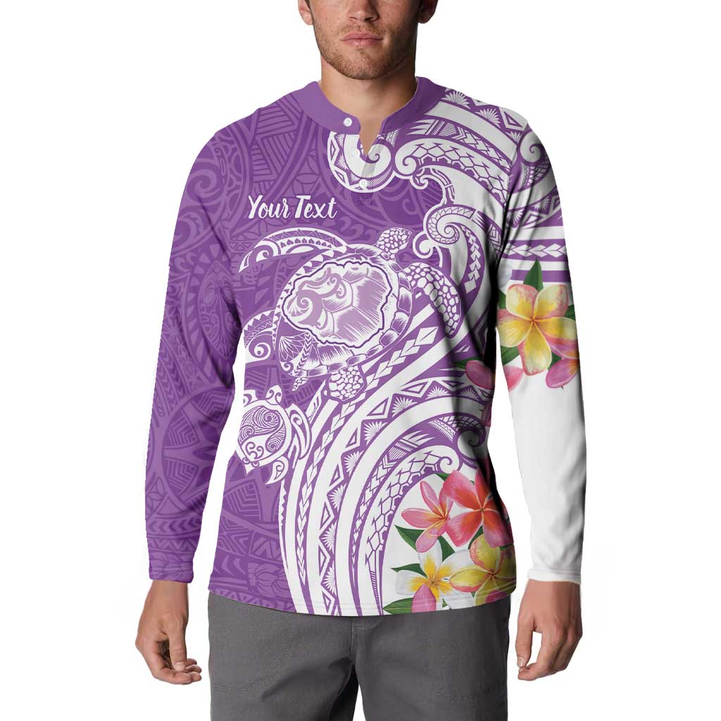 Aloha Kauai Island Personalized Button Sweatshirt Lilac Dreamy Turtle