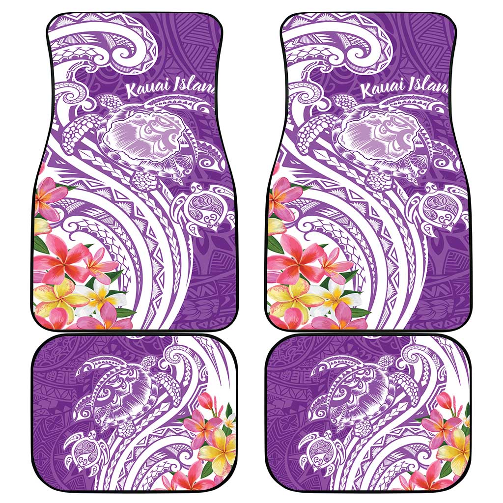 Aloha Kauai Island Personalized Car Mats Lilac Dreamy Turtle