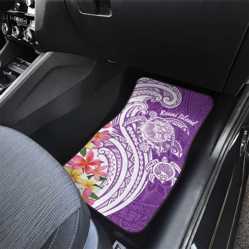 Aloha Kauai Island Personalized Car Mats Lilac Dreamy Turtle