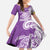 Aloha Kauai Island Personalized Family Matching Long Sleeve Bodycon Dress and Hawaiian Shirt Lilac Dreamy Turtle