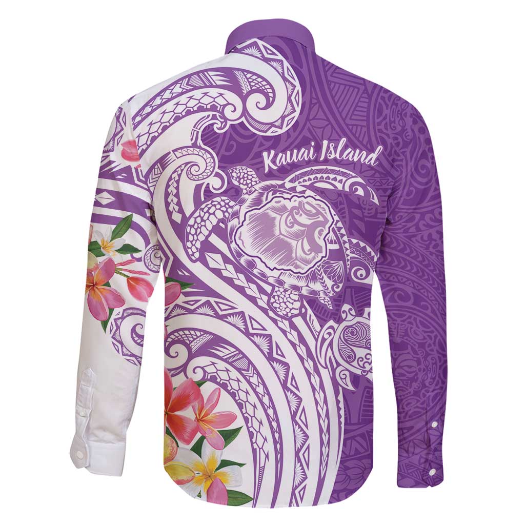Aloha Kauai Island Personalized Family Matching Long Sleeve Bodycon Dress and Hawaiian Shirt Lilac Dreamy Turtle
