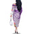 Aloha Kauai Island Personalized Family Matching Off The Shoulder Long Sleeve Dress and Hawaiian Shirt Lilac Dreamy Turtle