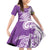 Aloha Kauai Island Personalized Family Matching Off Shoulder Short Dress and Hawaiian Shirt Lilac Dreamy Turtle