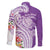 Aloha Kauai Island Personalized Family Matching Off Shoulder Short Dress and Hawaiian Shirt Lilac Dreamy Turtle
