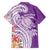 Aloha Kauai Island Personalized Family Matching Summer Maxi Dress and Hawaiian Shirt Lilac Dreamy Turtle