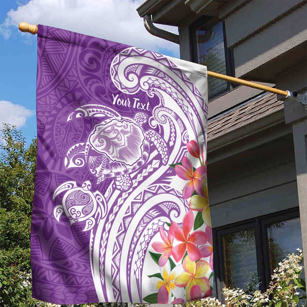 Aloha Kauai Island Personalized Garden Flag Lilac Dreamy Turtle