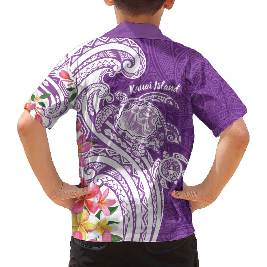 Aloha Kauai Island Personalized Hawaiian Shirt Lilac Dreamy Turtle