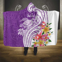 Aloha Kauai Island Personalized Hooded Blanket Lilac Dreamy Turtle