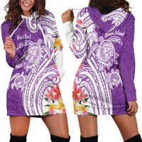 Aloha Kauai Island Personalized Hoodie Dress Lilac Dreamy Turtle