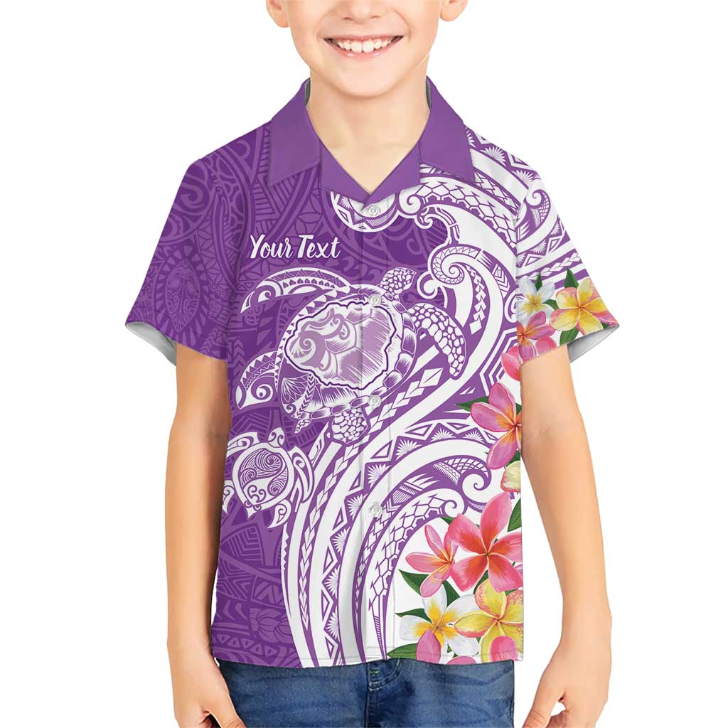 Aloha Kauai Island Personalized Kid Hawaiian Shirt Lilac Dreamy Turtle