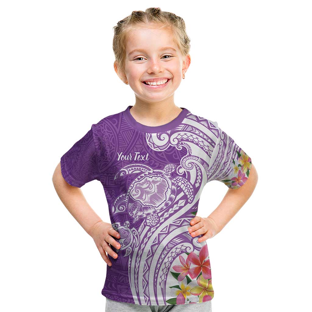 Aloha Kauai Island Personalized Kid T Shirt Lilac Dreamy Turtle LT7 Lilac - Polynesian Pride