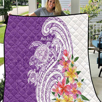 Aloha Kauai Island Personalized Quilt Lilac Dreamy Turtle