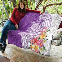 Aloha Kauai Island Personalized Quilt Lilac Dreamy Turtle