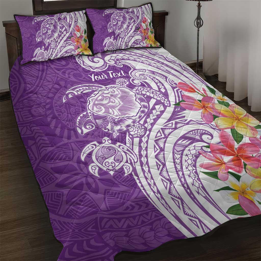 Aloha Kauai Island Personalized Quilt Bed Set Lilac Dreamy Turtle