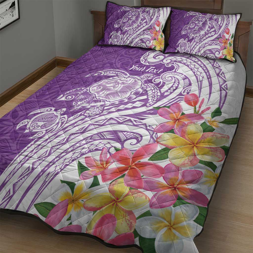 Aloha Kauai Island Personalized Quilt Bed Set Lilac Dreamy Turtle