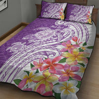 Aloha Kauai Island Personalized Quilt Bed Set Lilac Dreamy Turtle