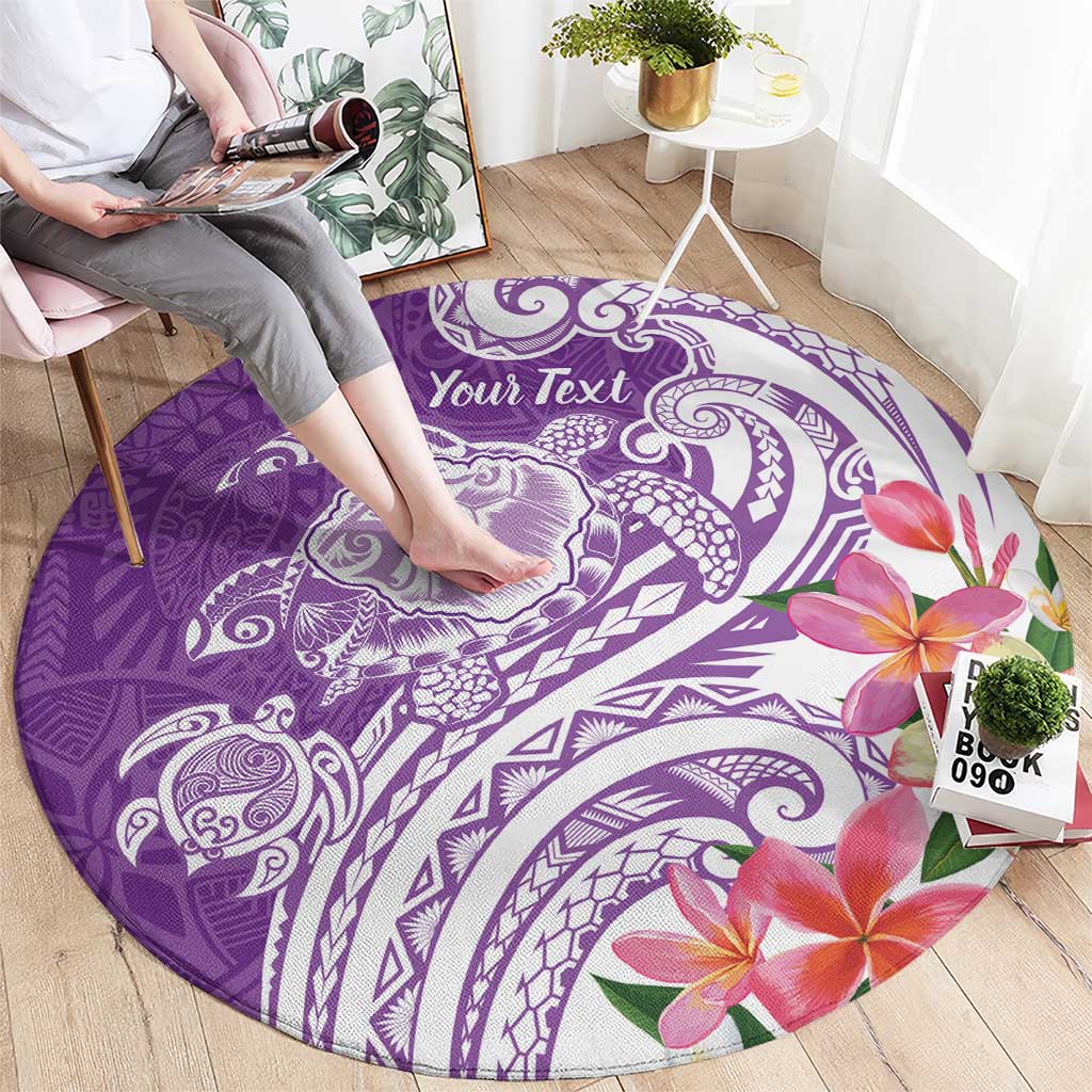 Aloha Kauai Island Personalized Round Carpet Lilac Dreamy Turtle LT7 - Polynesian Pride