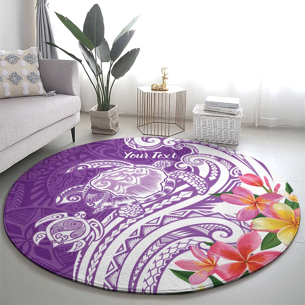 Aloha Kauai Island Personalized Round Carpet Lilac Dreamy Turtle LT7 - Polynesian Pride