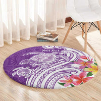 Aloha Kauai Island Personalized Round Carpet Lilac Dreamy Turtle LT7 - Polynesian Pride