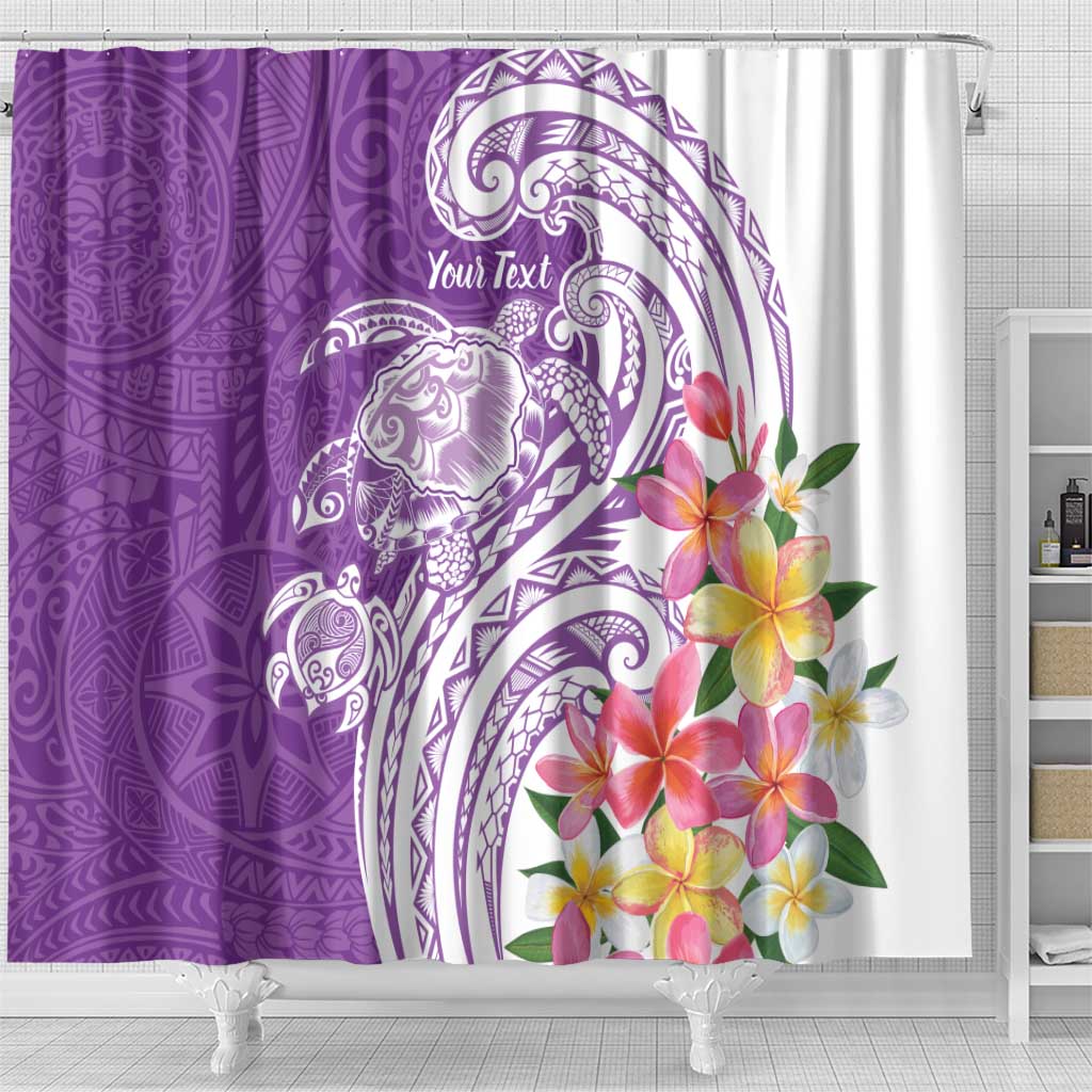Aloha Kauai Island Personalized Shower Curtain Lilac Dreamy Turtle