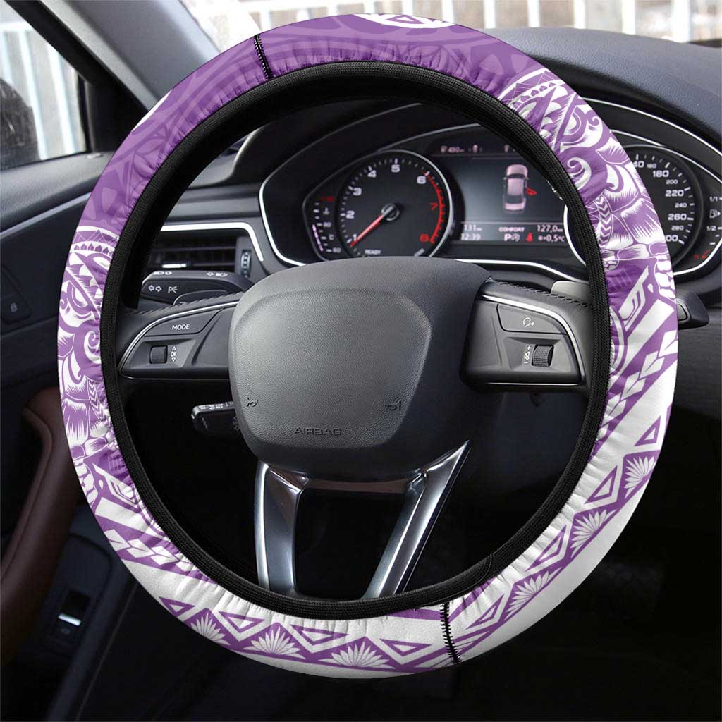 Aloha Kauai Island Personalized Steering Wheel Cover Lilac Dreamy Turtle