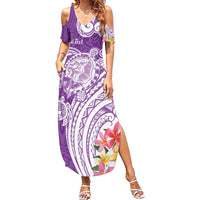 Aloha Kauai Island Personalized Summer Maxi Dress Lilac Dreamy Turtle