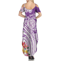 Aloha Kauai Island Personalized Summer Maxi Dress Lilac Dreamy Turtle