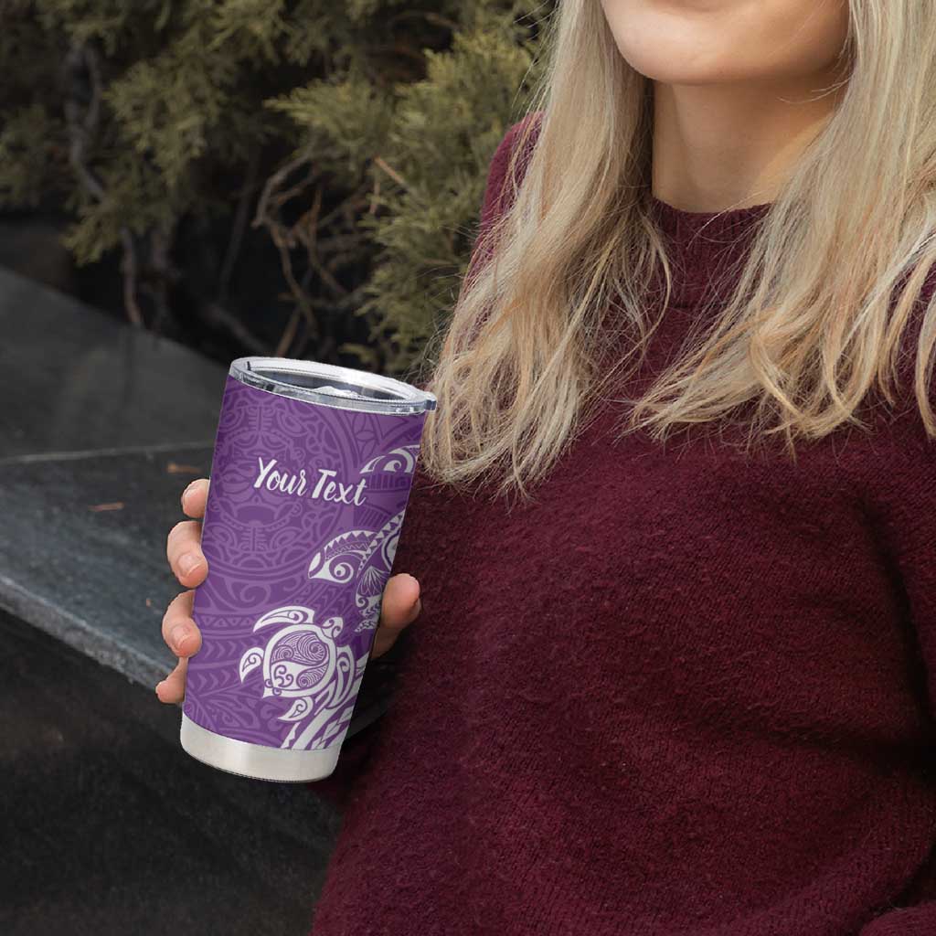 Aloha Kauai Island Personalized Tumbler Cup Lilac Dreamy Turtle