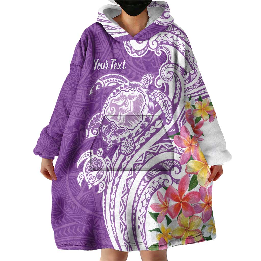 Aloha Kauai Island Personalized Wearable Blanket Hoodie Lilac Dreamy Turtle