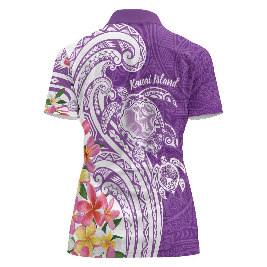 Aloha Kauai Island Personalized Women Polo Shirt Lilac Dreamy Turtle