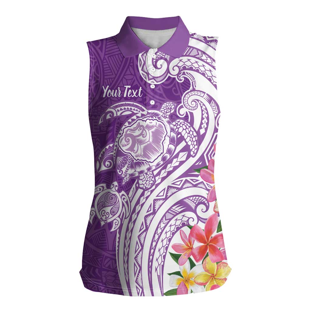 Aloha Kauai Island Personalized Women Sleeveless Polo Shirt Lilac Dreamy Turtle LT7 Female Lilac - Polynesian Pride