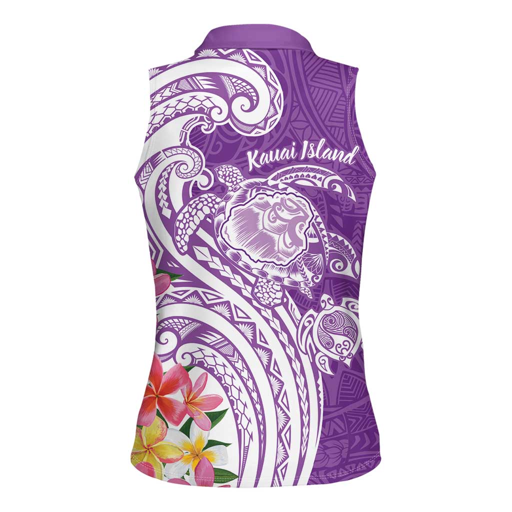 Aloha Kauai Island Personalized Women Sleeveless Polo Shirt Lilac Dreamy Turtle