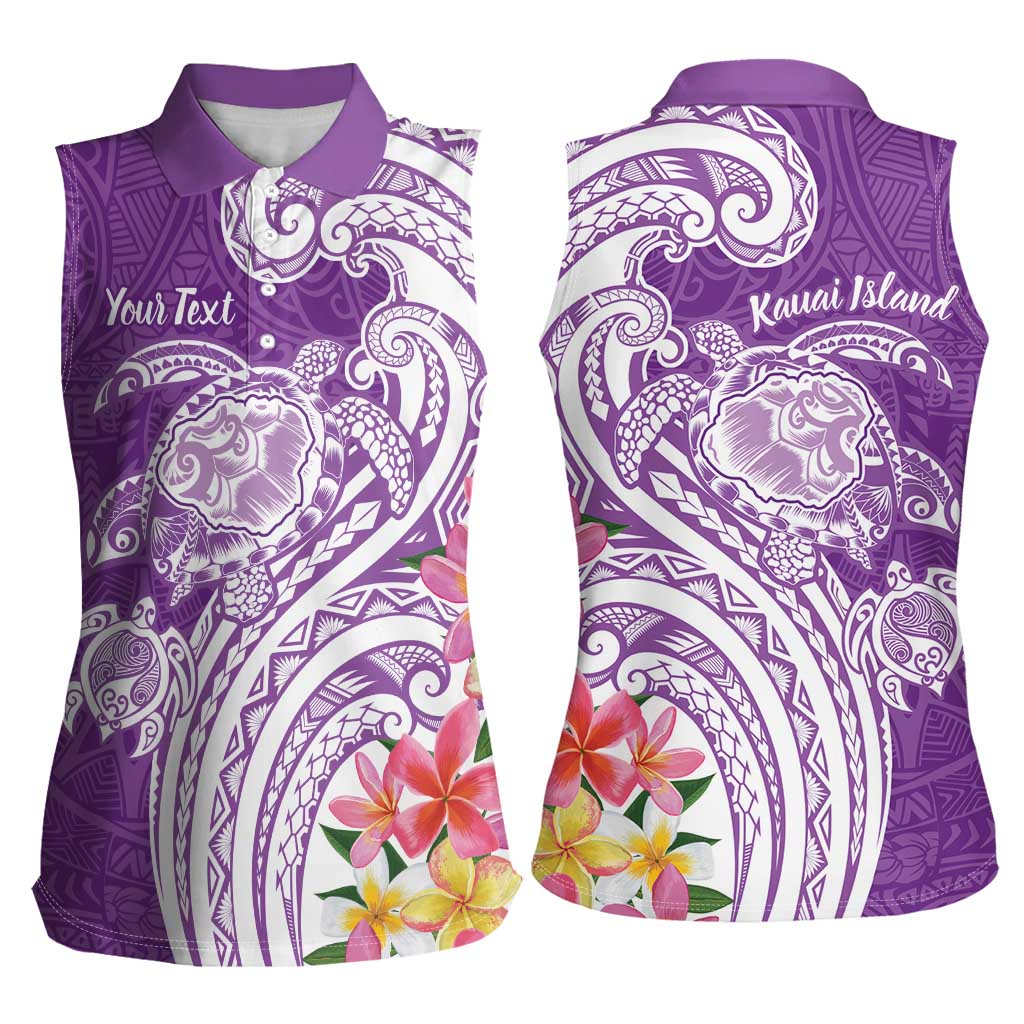 Aloha Kauai Island Personalized Women Sleeveless Polo Shirt Lilac Dreamy Turtle