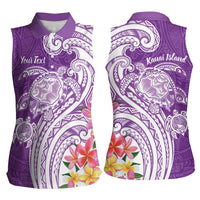 Aloha Kauai Island Personalized Women Sleeveless Polo Shirt Lilac Dreamy Turtle