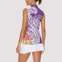 Aloha Kauai Island Personalized Women Sleeveless Polo Shirt Lilac Dreamy Turtle