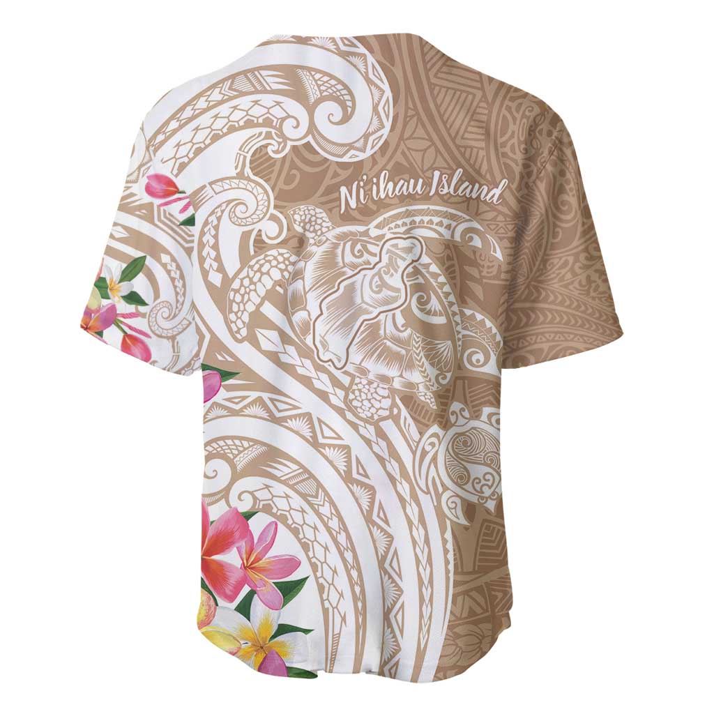 Aloha Ni’ihau Island Personalized Baseball Jersey Beige Dreamy Turtle