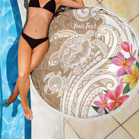 Aloha Ni’ihau Island Personalized Beach Blanket Beige Dreamy Turtle