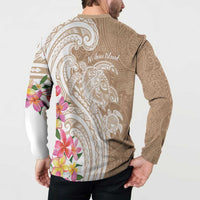 Aloha Ni’ihau Island Personalized Button Sweatshirt Beige Dreamy Turtle