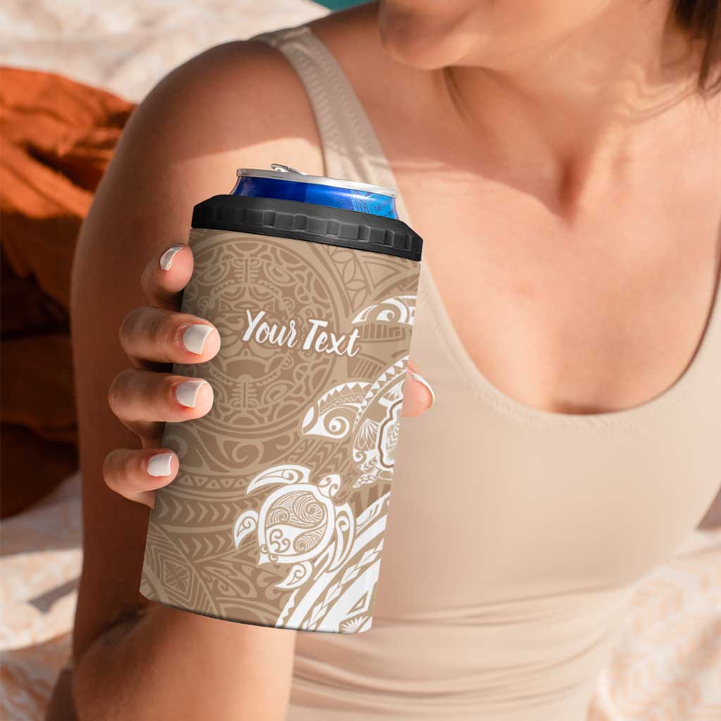 Aloha Ni’ihau Island Personalized 4 in 1 Can Cooler Tumbler Beige Dreamy Turtle