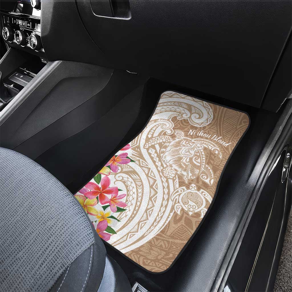 Aloha Ni’ihau Island Personalized Car Mats Beige Dreamy Turtle