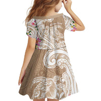 Aloha Ni’ihau Island Personalized Family Matching Off Shoulder Maxi Dress and Hawaiian Shirt Beige Dreamy Turtle