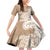 Aloha Ni’ihau Island Personalized Family Matching Off Shoulder Short Dress and Hawaiian Shirt Beige Dreamy Turtle