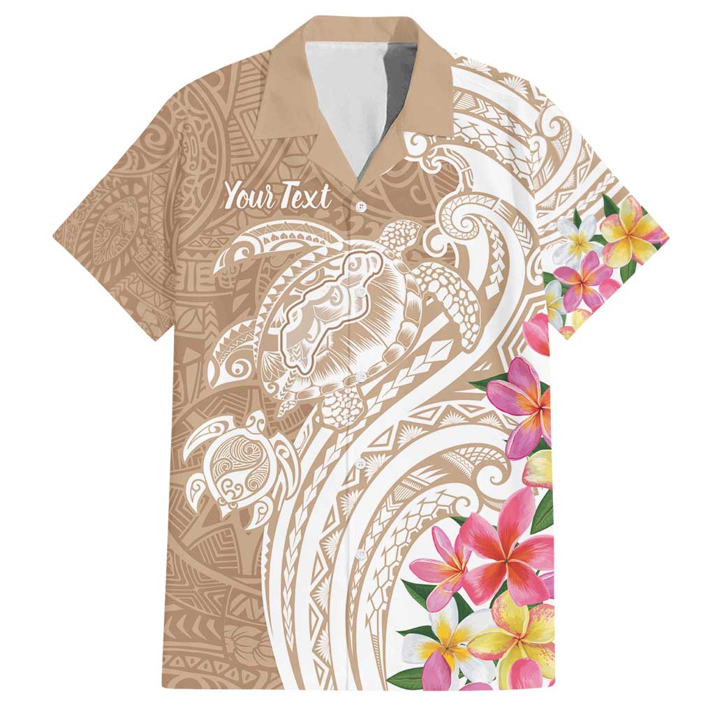 Aloha Ni’ihau Island Personalized Family Matching Off Shoulder Short Dress and Hawaiian Shirt Beige Dreamy Turtle